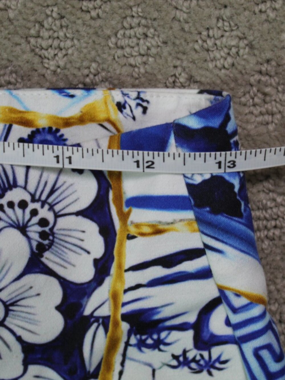 Desigual x Stella Jean Size M Blue Gold Patterned High Rise Slim Ankle Pants - Picture 6 of 7